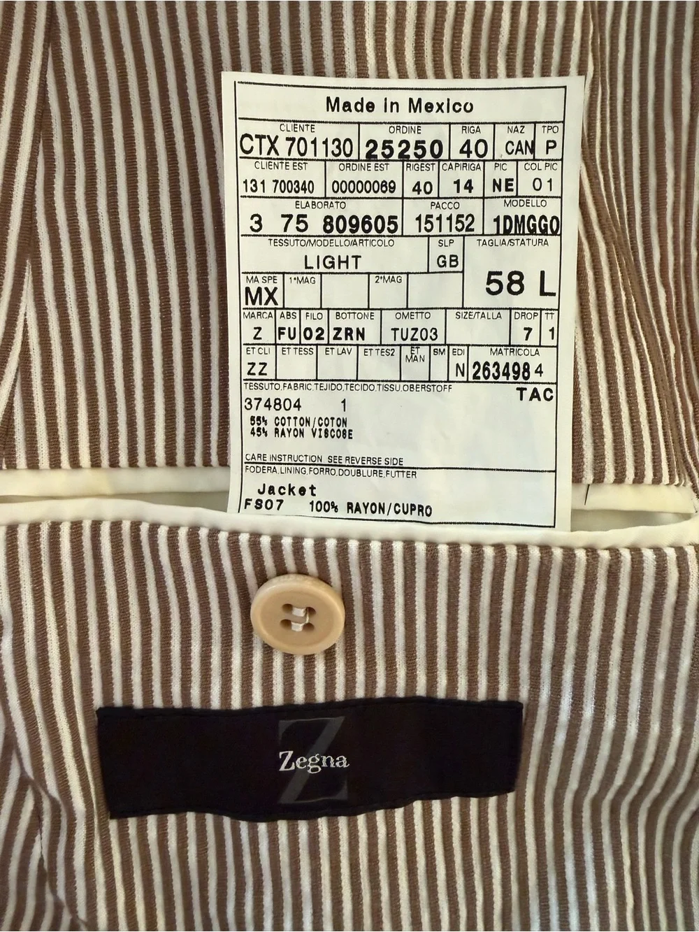 Classic Tan Seersucker Sport Coat - Two-Button Notch Lapel